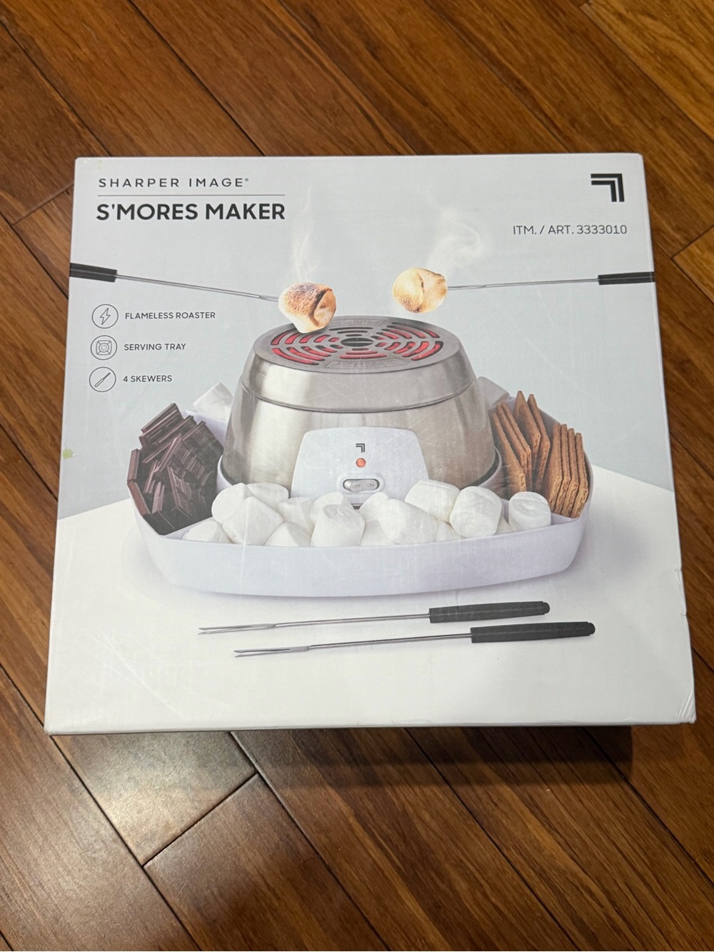 NWT Sharper Image White and Stainless Indoor S'mores Maker